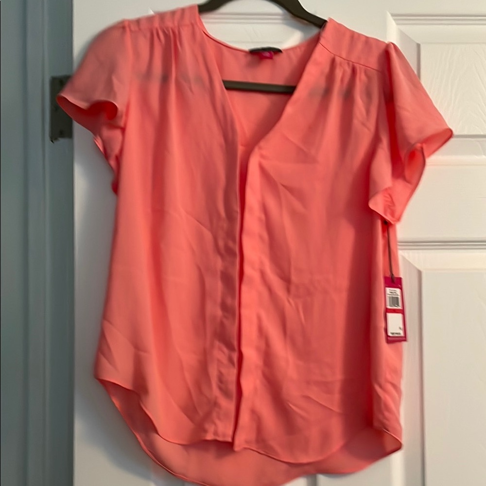 Vince Camuto Orange Cap Sleeve Relaxed Blouse